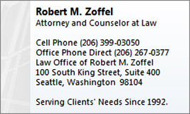 Robert Zoffel - Attorney and Counselor at Law